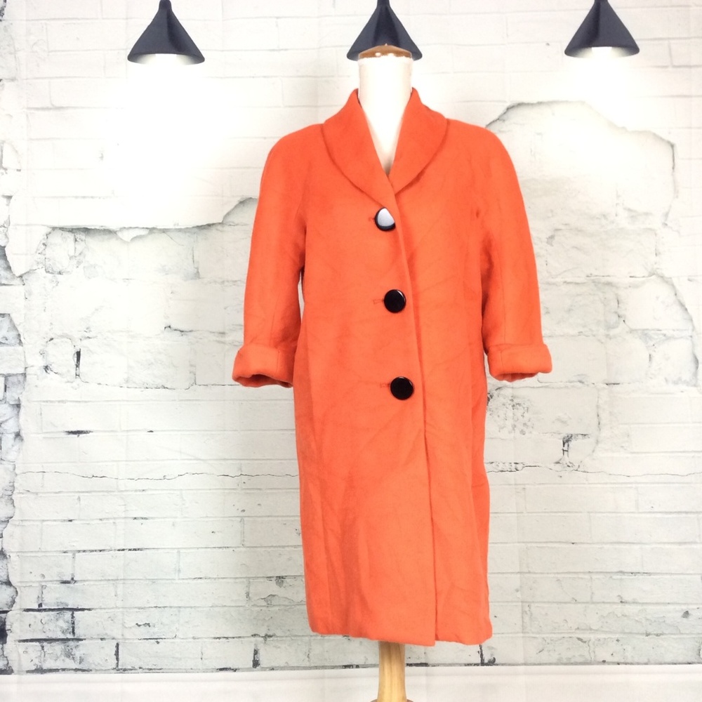 Grace Elements Mod Orange Shawl Lapel Coat